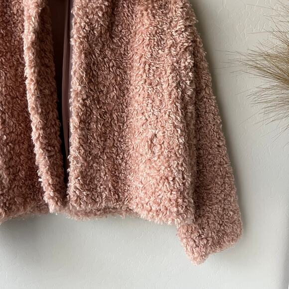 Stand Studio‎ Marcella Pink Curly Faux Fur Collared Luxe Winter Jacket Size US 2 - Picture 5 of 8